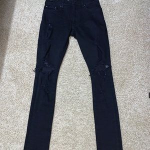AMIRI Thrasher Distressed Black Denim Size 28